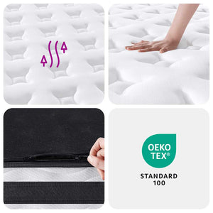 vidaXL Matelas à ressorts ensachés fermeté moyenne 180x200 cm