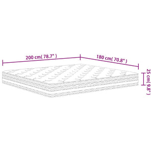 vidaXL Matelas à ressorts ensachés fermeté moyenne 180x200 cm