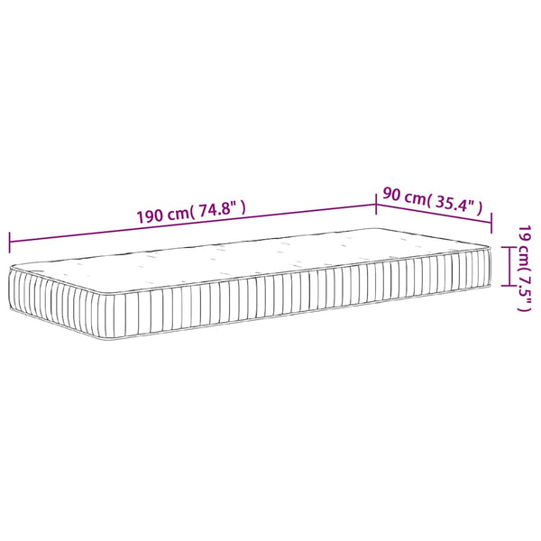 Taschenfederkernmatratze Mittel 90x190 cm