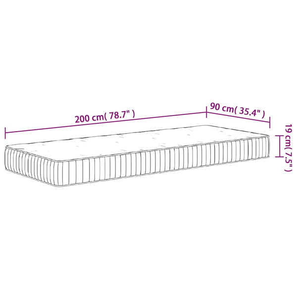 Taschenfederkernmatratze 90x200 cm
