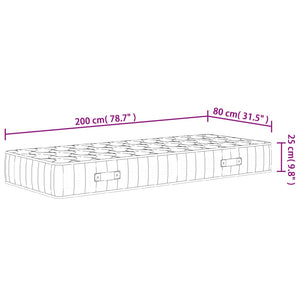 Taschenfederkern Matratze 80x200 cm Mittelfest