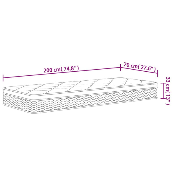 Taschenfederkernmatratze Medium Plus 70x200 cm