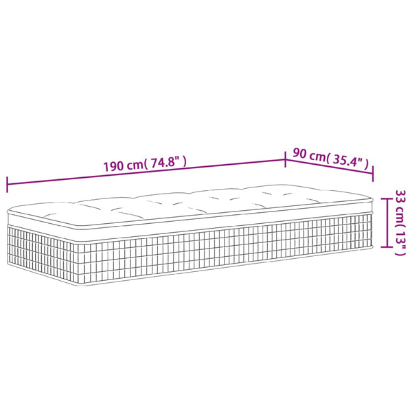 Taschenfederkernmatratze Medium Plus 90x190 cm