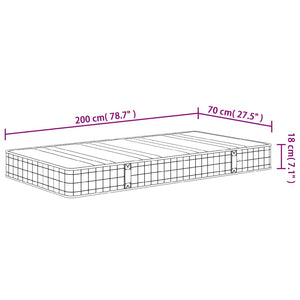 Bonnell-Federkernmatratze Mittel 70x200 cm