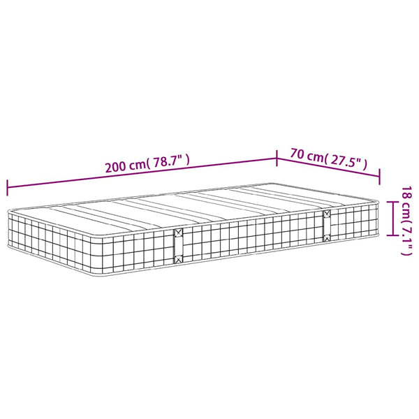 Bonnell-Federkernmatratze Mittel 70x200 cm