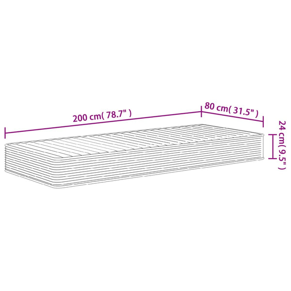 Schaumstoffmatratze Mittelweich 80x200 cm
