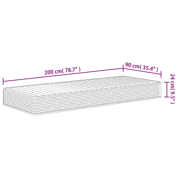 Schaumstoffmatratze Mittelweich 90x200 cm