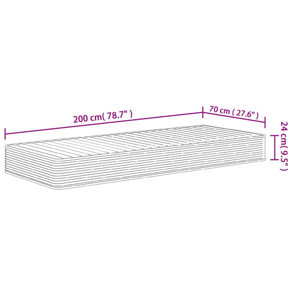 70x200 cm Schaumstoffmatratze Mittelweich