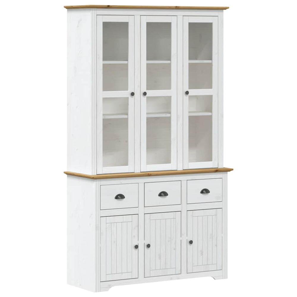 Highboard BODO Kiefer Massivholz Weiß Braun