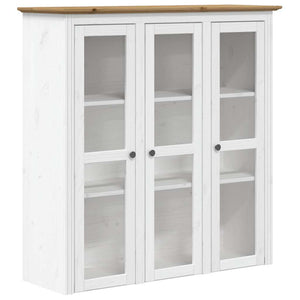 vidaXL Highboard BODO Blanc Marron 115,5x43x200,5 cm Pin Massif