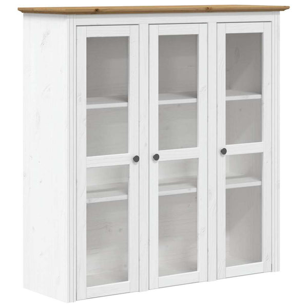 vidaXL Highboard BODO Blanc Marron 115,5x43x200,5 cm Pin Massif