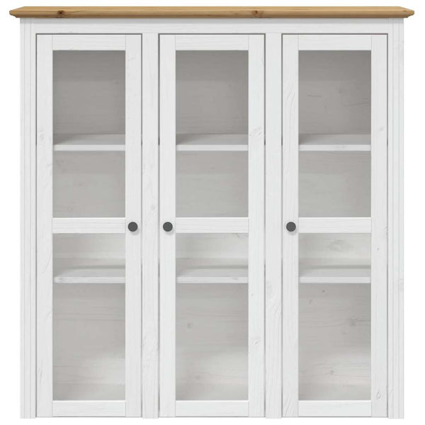 vidaXL Highboard BODO Blanc Marron 115,5x43x200,5 cm Pin Massif