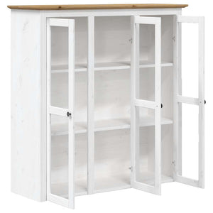 vidaXL Highboard BODO Blanc Marron 115,5x43x200,5 cm Pin Massif