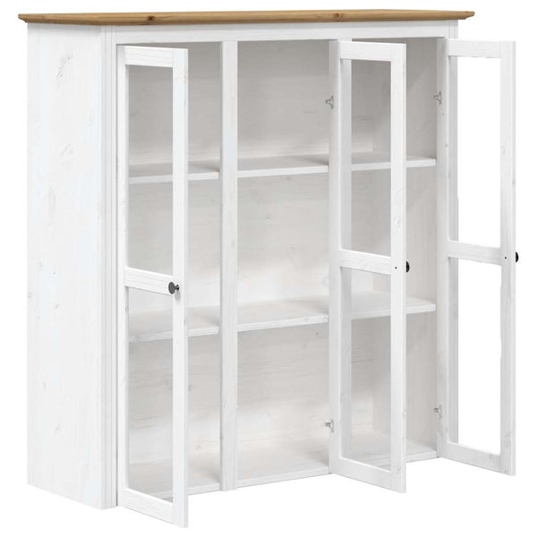 vidaXL Highboard BODO Blanc Marron 115,5x43x200,5 cm Pin Massif