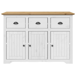 vidaXL Highboard BODO Blanc Marron 115,5x43x200,5 cm Pin Massif