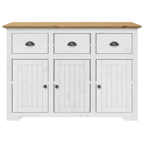 vidaXL Highboard BODO Blanc Marron 115,5x43x200,5 cm Pin Massif