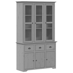 vidaXL Highboard BODO Grey 115.5x43x200.5 cm Solid Pine