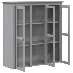 vidaXL Highboard BODO Grey 115.5x43x200.5 cm Solid Pine