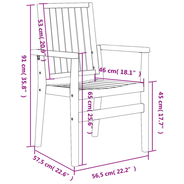 Gartenstühle 4 Stk. Stapelbar 56,5x57,5x91 cm Massivholz Teak