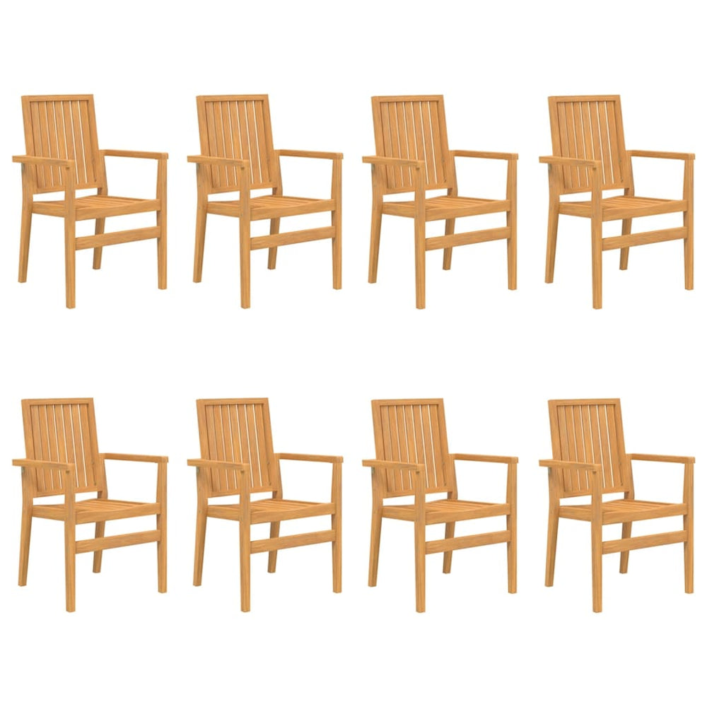Gartenstühle 8 Stk. Stapelbar 56,5x57,5x91 cm Massivholz Teak
