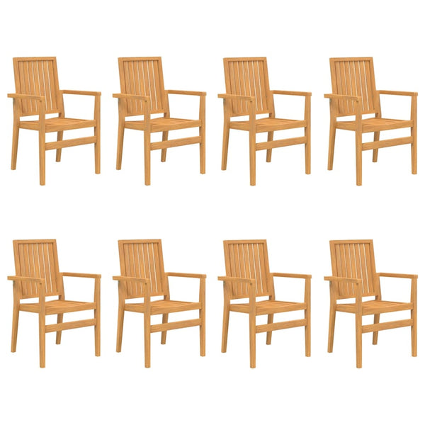 Gartenstühle 8 Stk. Stapelbar 56,5x57,5x91 cm Massivholz Teak