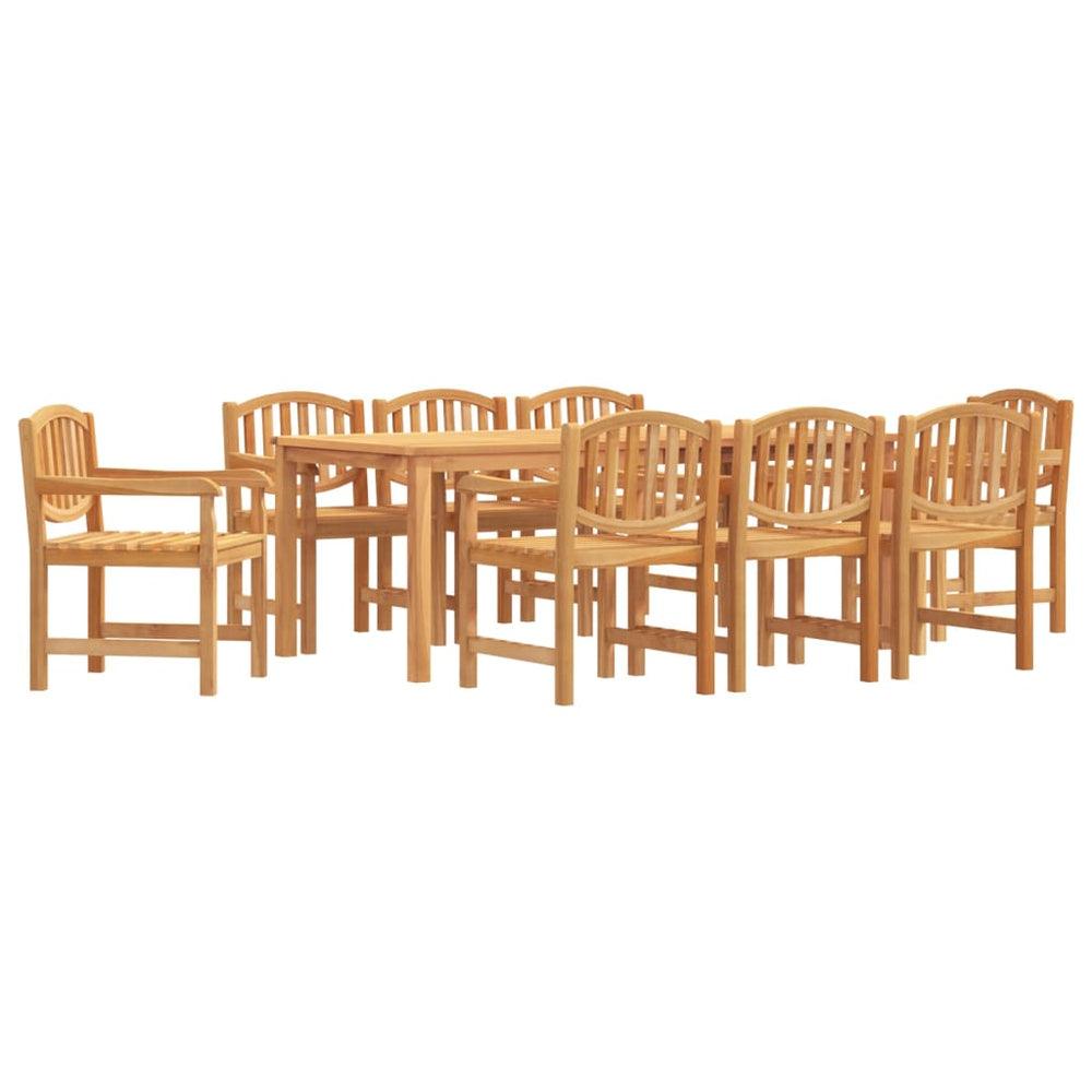 vidaXL Salle à manger de jardin 9 pcs Bois de teck massif