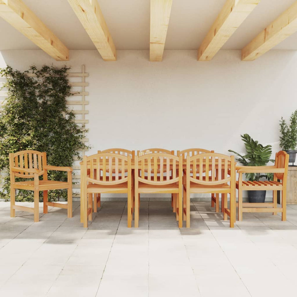 vidaXL Salle à manger de jardin 9 pcs Bois de teck massif