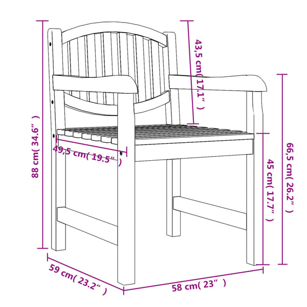 vidaXL Ensemble repas de jardin 4 pcs Bois de teck massif