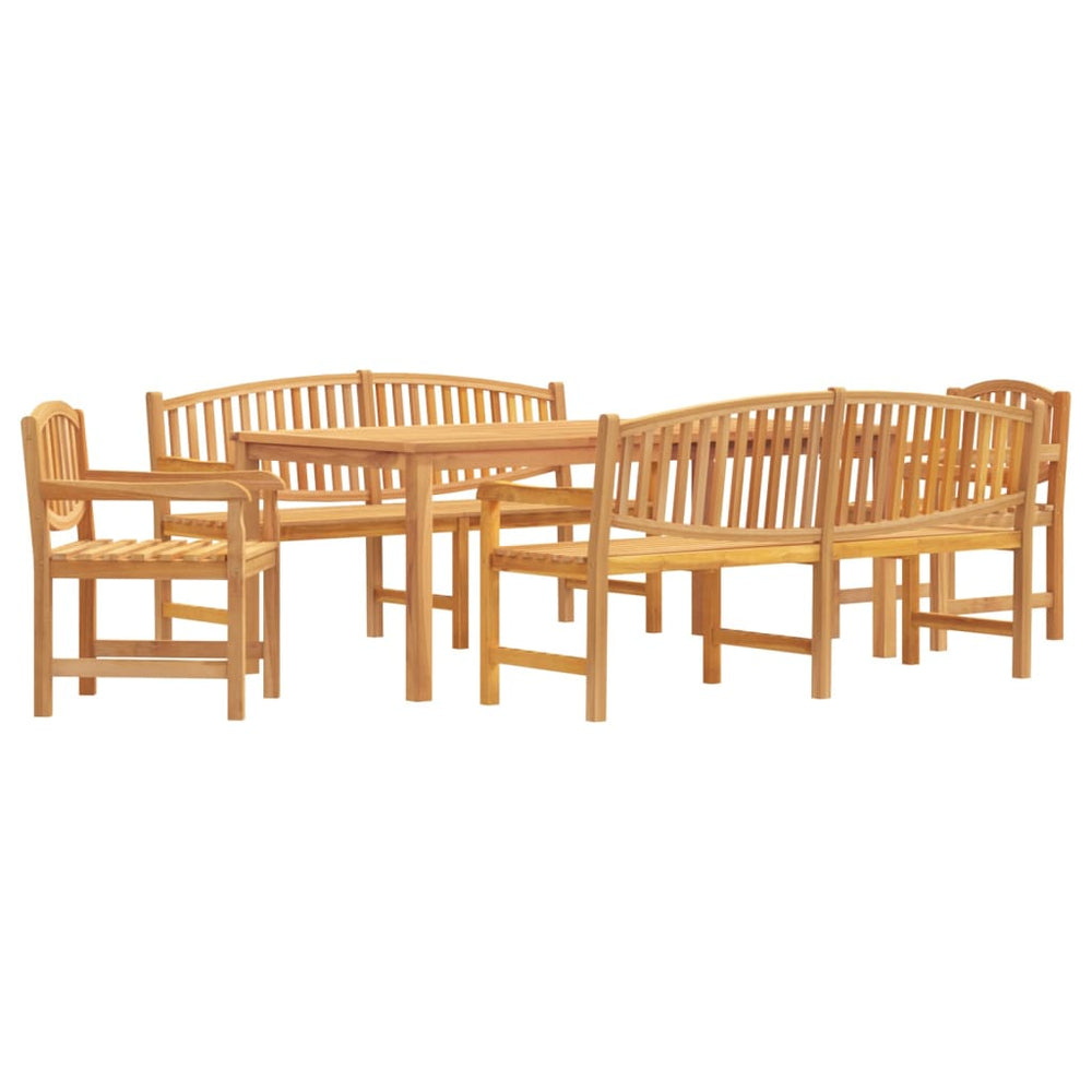 vidaXL Salon de jardin 5 pcs Bois de teck massif