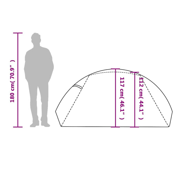 Wasserdichtes 2-Personen-Kuppelzelt - Grün