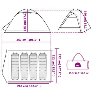 4-Personen Kuppelzelt – Wasserdichtes Campingzelt