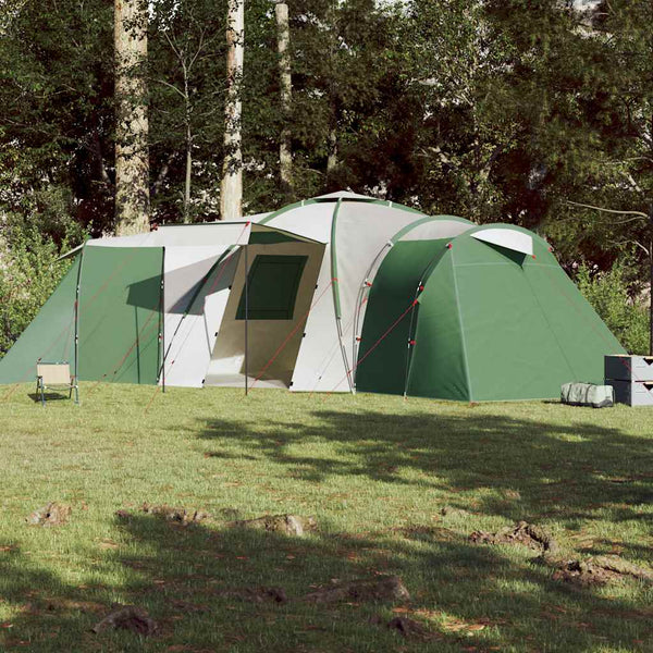 vidaXL Tente dôme familiale 12 personnes Verte Imperméable