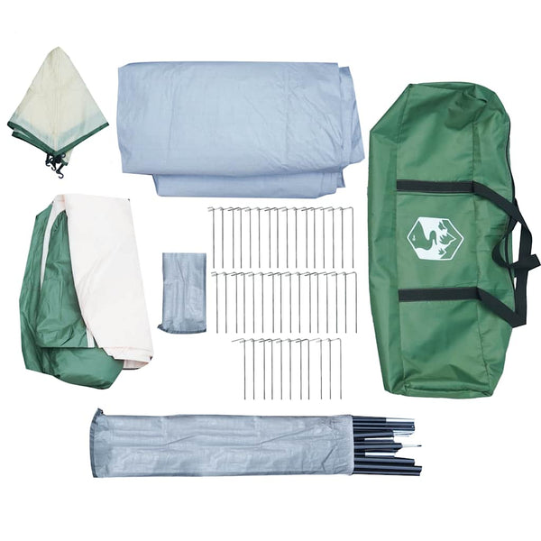 vidaXL Tente dôme familiale 12 personnes Verte Imperméable