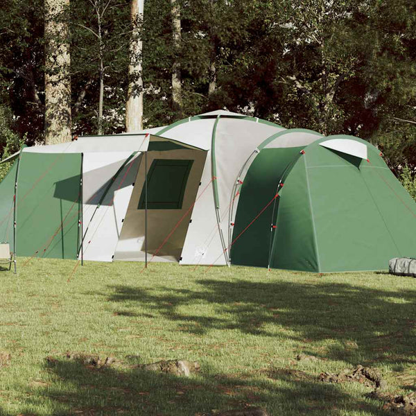 vidaXL Tente dôme familiale 12 personnes Verte Imperméable