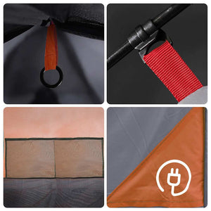 vidaXL Dome Family Tent 12-Person Grey and Orange Waterproof
