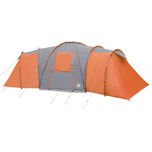 vidaXL Dome Family Tent 12-Person Grey and Orange Waterproof