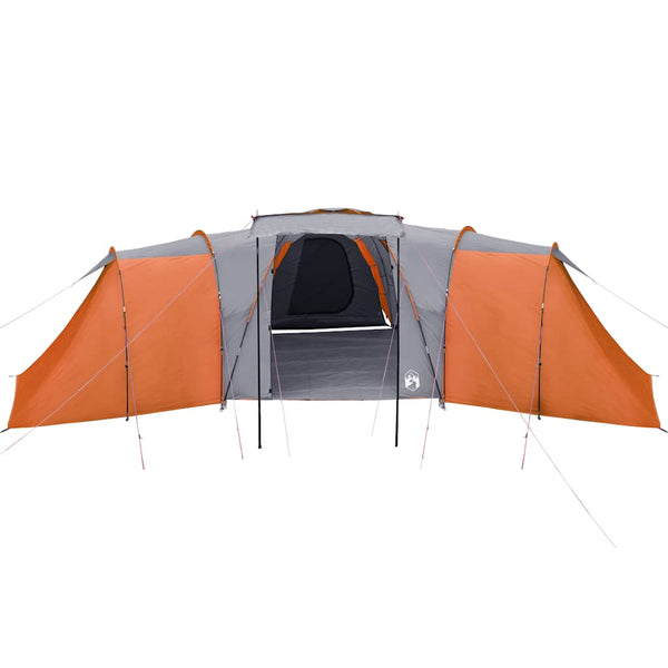 vidaXL Dome Family Tent 12-Person Grey and Orange Waterproof