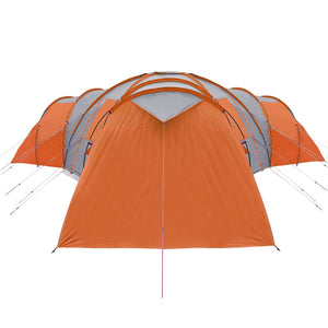 vidaXL Dome Family Tent 12-Person Grey and Orange Waterproof