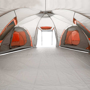 vidaXL Dome Family Tent 12-Person Grey and Orange Waterproof