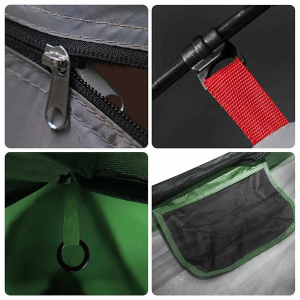 4-Personen-Campingzelt, wasserdicht, Grün