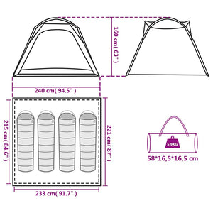 Wasserdichtes 4-Personen-Campingzelt mit Schnellverschluss