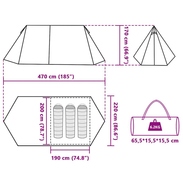 Wasserdichtes 3-Personen-Campingzelt