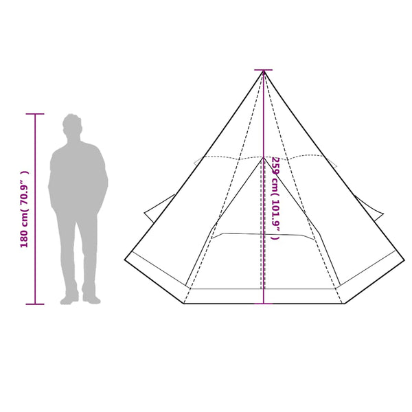 Wasserdichtes Tipi-Zelt für 4 Personen - Blau