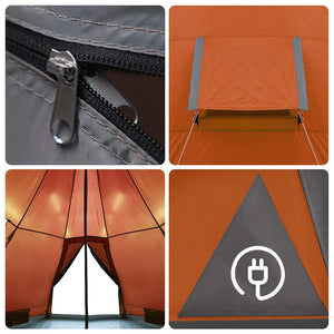 Wasserdichtes Tipi-Zelt Orange für 4 Personen