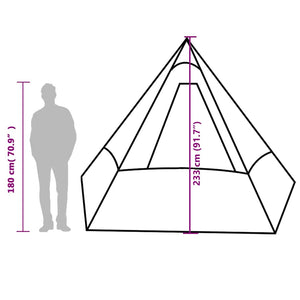 Wasserdichtes Tipi-Zelt Grün für 7 Personen