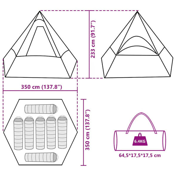 Wasserdichtes Tipi-Zelt für 7 Personen