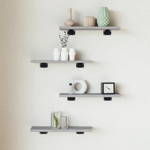 Wandregale Grau Sonoma 4er Set