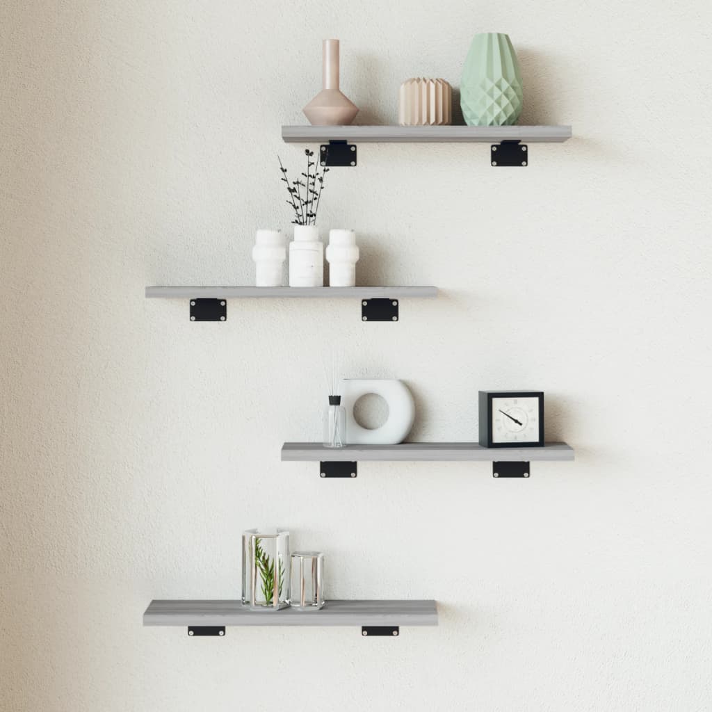Wandregale Grau Sonoma 4er Set