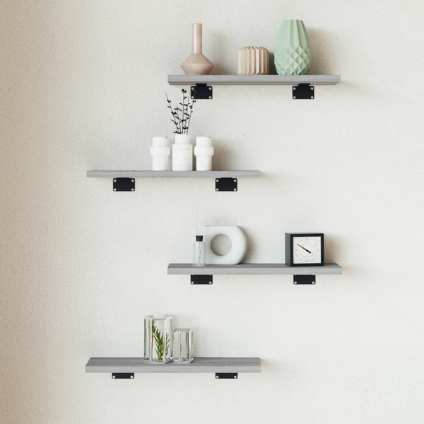 Wandregale Grau Sonoma 4er Set