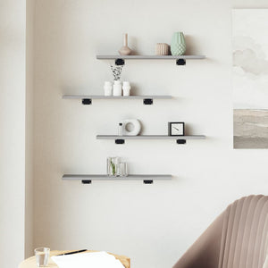 Wandregale Grau Sonoma 60x10 cm, 4er Set
